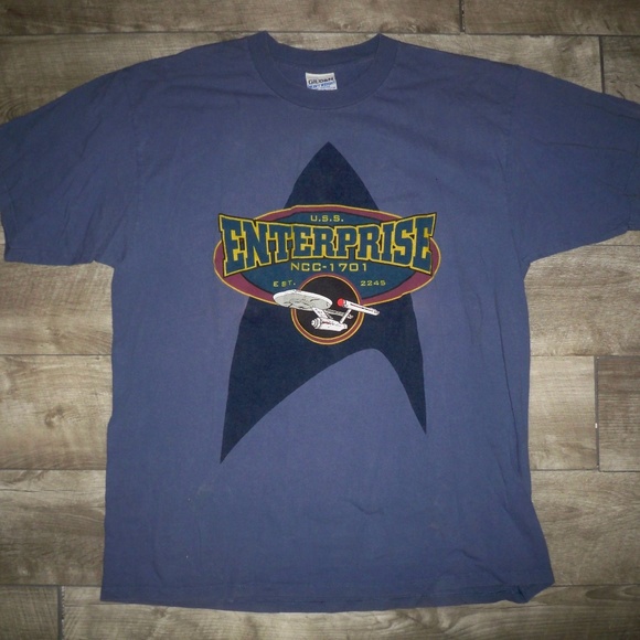 Vtg Star Trek USS Enterprise NCC-1701 Tee Shirt XL - Picture 1 of 9